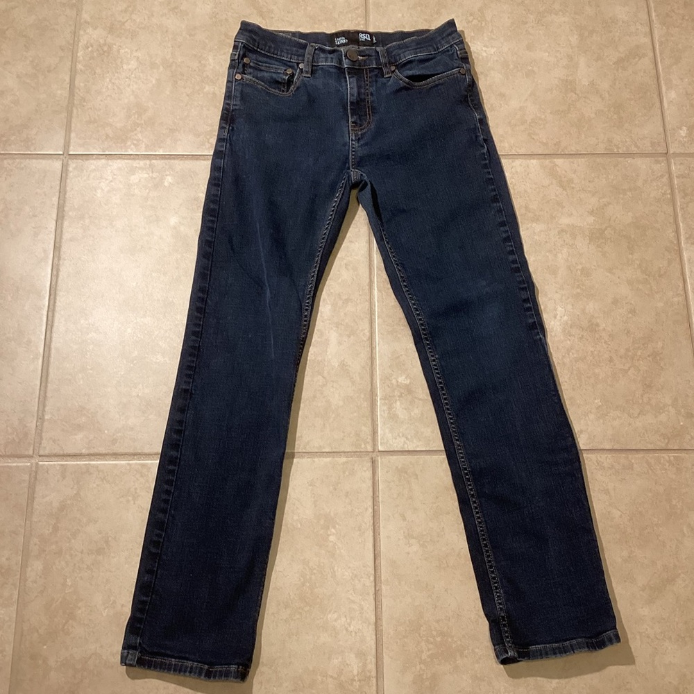 RSQ London Skinny Stretch Dark Denim Jeans Boys Size 16